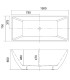 VASCA DA BAGNO 150 CM CENTRO STANZA MODERNA IN ACRILICO POSIZIONAMENTO LIBERO FREESTANDING "KERES150" - 2