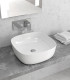 Lavabo bacinella bagno rettangolare 41x41x15 cm da appoggio in ceramica Bianco lucido per mensoloni bagno ap shop online