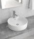 Lavabo bacinella bagno 46,5x46,5x15 cm tondo da appoggio in ceramica Bianco lucido per mensoloni bagno ap shop online