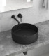 Lavabo bacinella bagno 35,5x35,5x12 da appoggio tondo in solidsurface Nero Opaco matt per mensoloni bagno ap shop online