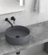 Lavabo bacinella bagno 35,5x35,5x12 da appoggio tondo in solidsurface grigio Opaco matt per mensoloni bagno ap shop online