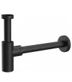 Sifone di scarico lavabo bagno d'arredo a bottiglia in ottone nero opaco a vista ap shop