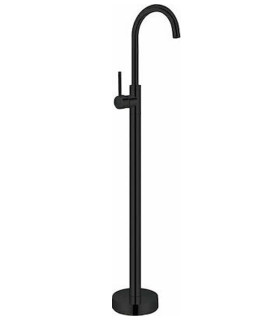 Rubinetto miscelatore freestanding monocomando lavabo tondo da terra nero opaco matt opaco posizionamento libero ap shop online