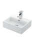 Lavabo bagno sospeso ceramica 50x42x14 cm rettangolare  con foro rubinetto in ceramica Bianco lucido Daphne 53709