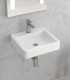 Lavabo bagno sospeso ceramica 45x42x10 cm rettangolare in ceramica Bianco