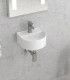 Lavabo bagno lavamano sospeso stretto in ceramica 32x29x13 cm rettangolare in ceramica bianca ap shop online