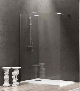 Parete doccia Walk in fissa 90 cm in cristallo trasparente 8 mm temperato con anticalcare profilo cromo ap shop online