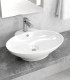 Lavabo bagno 61x50x20 cm ovale con foro rubinetteria appoggio ceramica Bianco mensoloni bagno ap shop online