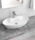 Lavabo bagno 61x36,5x12 cm ovale con foro rubinetteria da appoggio ceramica Bianco  mensoloni bagno ap shop online