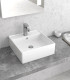 Lavabo bacinella bagno 38,5x38,5 quadrato appoggio con foro rubinetto Bianco per mensoloni LT2025 ap shop online