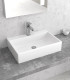 Lavabo bacinella bagno 51,5x36 quadrato appoggio con foro rubinetto Bianco per mensoloni LT2082 ap shop online