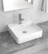 Lavabo bacinella bagno 42x42 quadrato appoggio con foro rubinetto Bianco per mensoloni LT2177 ap shop online
