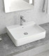 Lavabo bacinella bagno 50x42 rettangolare appoggio con foro rubinetto Bianco per mensoloni LT2173S-S ap shop online