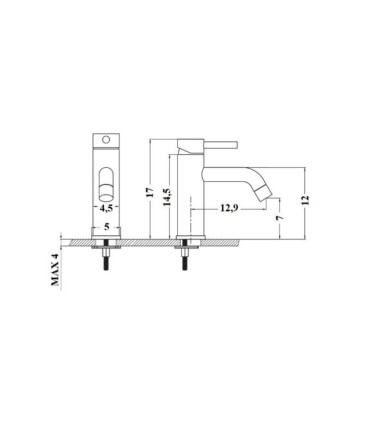 Rubinetto miscelatore lavabo tondo in acciaio inox 18/10 finitura cromo Artemis B205A01 ap shop online scheda tecnica
