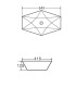 Lavabo bagno senza foro forma ottagonale 60x39x12,5 cm da appoggio in ceramica scheda tecnica
