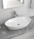 Lavabo bagno ovale 60x36x11cm da appoggio senza foro rubinetteria in ceramica senza troppo pieno ap shop online