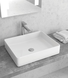 Lavabo bagno senza foro rettangolare 51x40,5x11 cm da appoggio in ceramica Bianco LT2178 ap shop online