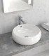 Lavabo bagno 44,5x44,5x21,5 cm tondo da appoggio in ceramica senza foro rubinetto Bianco LT3104 ap shop online