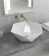 Lavabo bagno senza foro ottagonale 45x45 profondo 17 cm cm da appoggio in ceramica Bianco LT1140 ap shop online