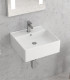 Lavabo bagno sospeso ceramica 46,5x46,5x16 cm quadrato in ceramica Bianco lt 2005 ap shop online