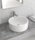 Lavabo bagno 42,5x42,5x16,5 cm tondo da appoggio in ceramica senza foro rubinetto Bianco ap shop online