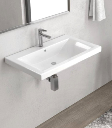 Lavabo bagno sospeso ceramica 70x44x15 cm rettangolare in ceramica Delft 61070 ap shop online