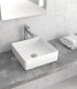 Lavabo bagno piccolo senza foro quadrato 36x36x11 cm da appoggio in ceramica Bianco LT2179-S ap shop online