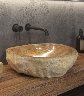 Lavabo bagno in pietra grezza naturale di onice 45x15 cm da appoggio per mensoloni bagno ONYZ SPSO SUNSET ap shop online