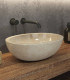 Lavabo ciotola bagno in marmo ovale color crema 40x35x15 cm da appoggio  Leonor sop cream ap shop online