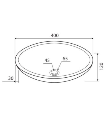 Lavabo ciotola bagno tondo in marmo nero 40x12 cm da appoggio scheda tecnica