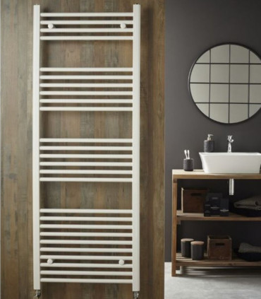 Termoarredo scaldasalviette bagno Nile 170x60 interasse 55 dritto in acciaio inox finitura bianco 170-60 bianco ap shop online
