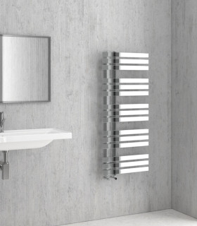 Termoarredo Scaldasalviette Bagno 120x50cm in Acciaio Inox finitura Cromo ''Verona''
