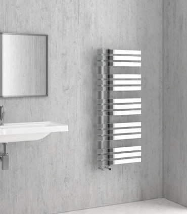 Termoarredo Scaldasalviette Bagno 120x50cm in Acciaio Inox finitura Cromo ''Verona''