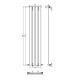 Termoarredo Scaldasalviette Bagno 180x31cm Interasse 31cm in Acciaio Inox finitura Cromo Marcello1800 Chrome'