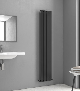 Termoarredo Scaldasalviette Bagno 180x31cm Interasse 31cm in Acciaio Inox finitura Nero "Marcello1800 Nero''.''.