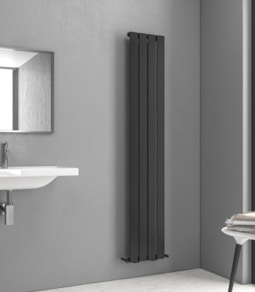 Termoarredo Scaldasalviette Bagno 180x31cm Interasse 31cm in Acciaio Inox finitura Nero "Marcello1800 Nero''.''.