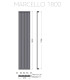 Termoarredo Scaldasalviette Bagno 180x31cm Interasse 31cm in Acciaio Inox finitura Nero "Marcello1800 Nero scheda tecnica