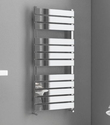 Termosifone Scaldasalviette Bagno 120x50cm Interasse 48cm in Acciaio Inox finitura Cromo ''Marcello 1200''