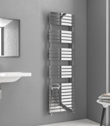 Termoarredo scaldasalviette bagno 174x50cm Interasse 43cm in Acciaio Inox finitura Cromo "Pukita''