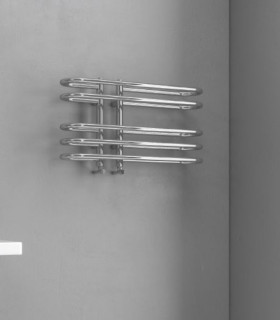 Termoarredo Scaldasalviette Bagno 40x70cm Interasse 9cm in Acciaio Inox finitura Cromo ''Dora''
