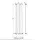 Termoarredo Radiatore Bagno 180x42cm Interasse 42cm Acciaio Inox Finitura Cromo ''Divina Chrome''