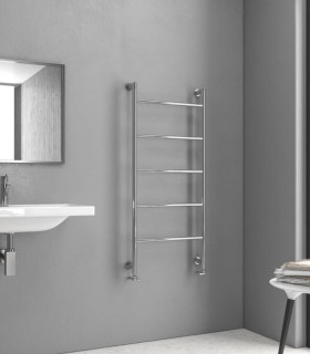 Termoarredo Scaldasalviette bagno 120x56cm Interasse 50 cm in Acciaio Inox finitura Cromo ''Design 6-1200 Chrome''