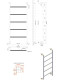 Termoarredo Scaldasalviette bagno 120x56cm Interasse 50 cm in Acciaio Inox finitura Cromo ''Design 6-1200 Chrome''