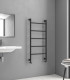 Termoarredo Scaldasalviette bagno 120x56cm Interasse 50cm in Acciaio Inox finitura Nero Opaco ''Design 6-1200''