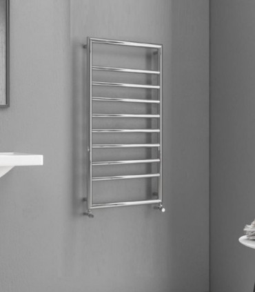 Termoarredo Scaldasalviette bagno 90x50cm Interasse 46cm in Acciaio Inox finitura Cromo ''Design 7-900''