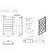 Termoarredo Scaldasalviette bagno 90x50cm Interasse 46cm in Acciaio Inox finitura Cromo ''Design 7-900'' scheda tecnica