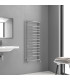 Termoarredo scaldasalviette bagno 130x50cm Interasse 46cm in Acciaio Inox finitura cromo ''Design 7-1300 Chrome''