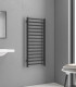 Termoarredo scaldasalviette bagno 170x50 cm Interasse 47 cm in acciaio inox finitura cromo ''Karnak 1700 Nero''