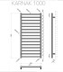 Termoarredo Scaldasalviette bagno 100x50cm Interasse 47cm in acciaio inox finitura nero ''Karnak 1000 Nero'' scheda tecnica