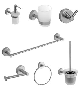 Set Accessori Bagno 7 pezzi in Acciaio inox Aisi 18 10 ''Uno Chrome' satinato'